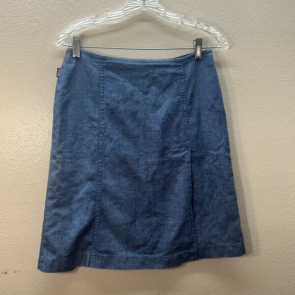 Moschino Jeans Mini Skirt High Rise Side Slit SZ 28 / 6 Quiet Luxury Western Y2K - Picture 1 of 7